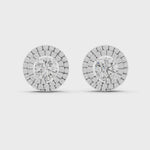 Gold Earrings ER-0017, White Gold, 360 video