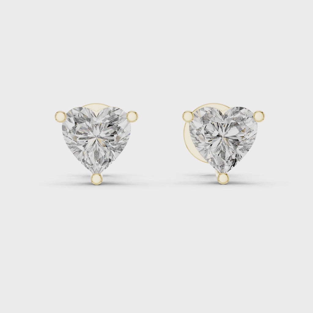 Gold Earrings ER-0006, Yellow Gold, 360 video