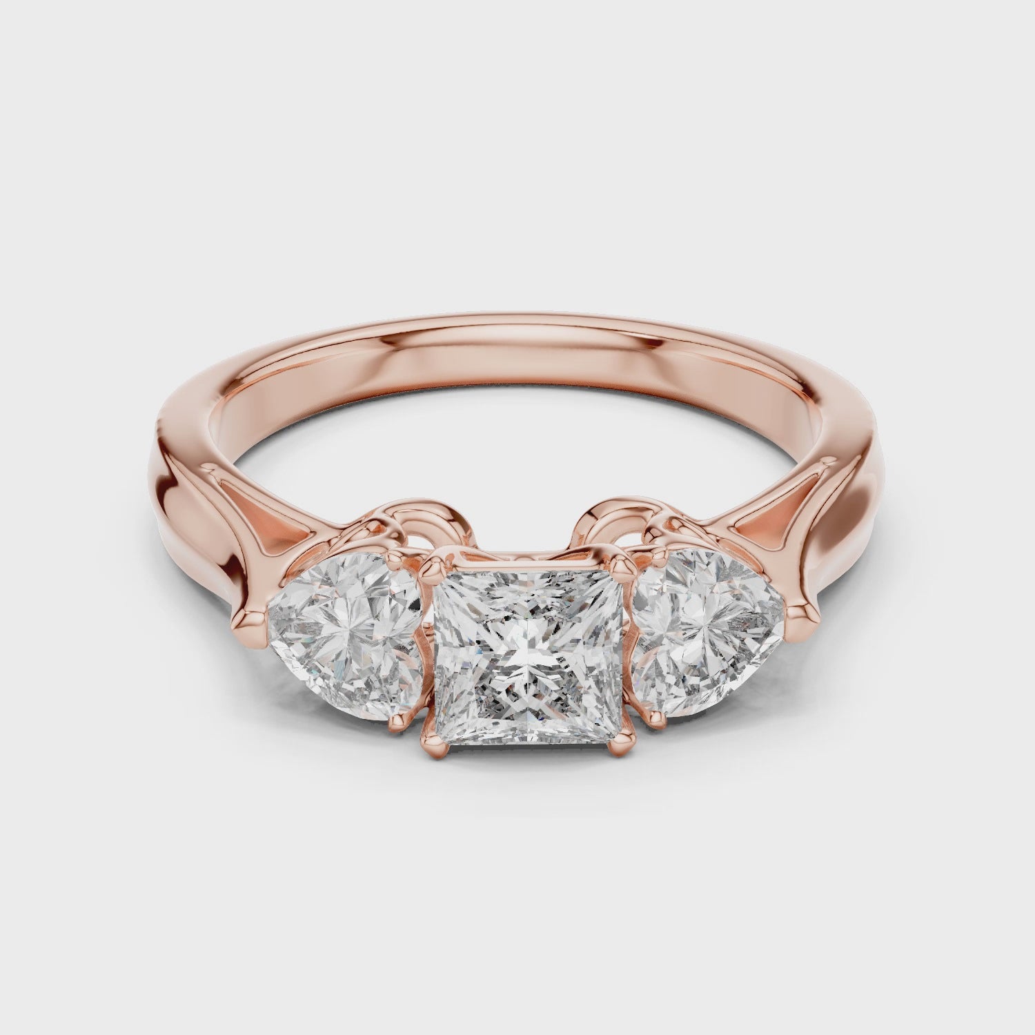 Gold Ring LR-0030, Rose Gold, 360 video
