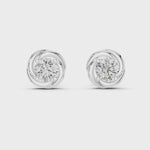 Gold Earrings ER-0018, White Gold, 360 video