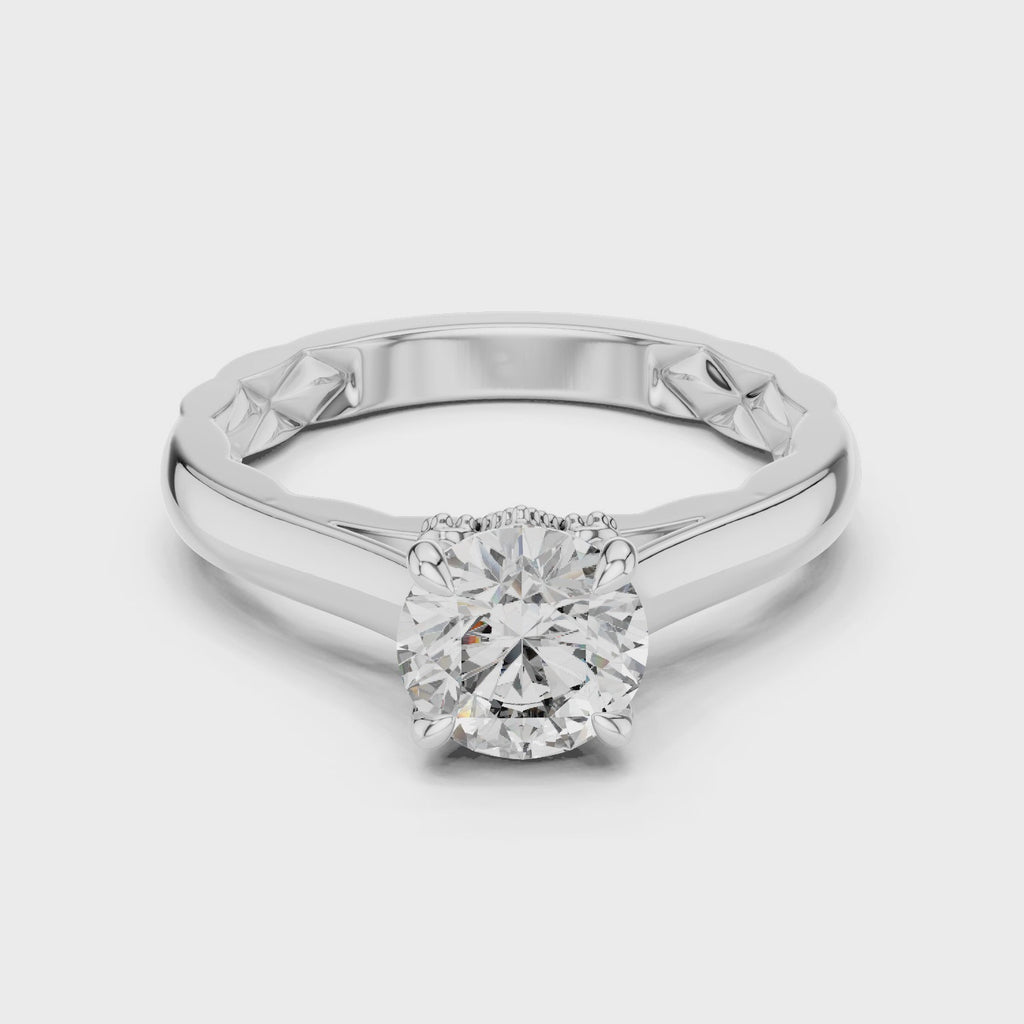 Gold Ring LR-0044, White Gold, 360 video