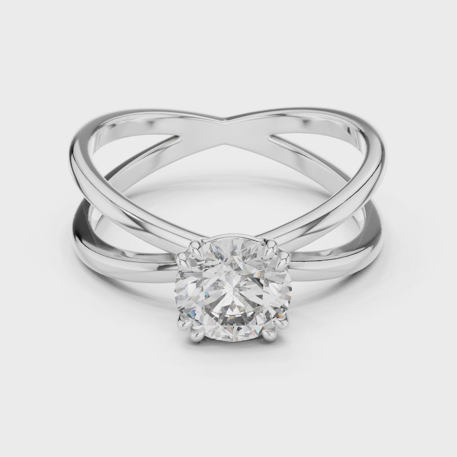 Gold Ring LR-0021, White Gold, 360 video