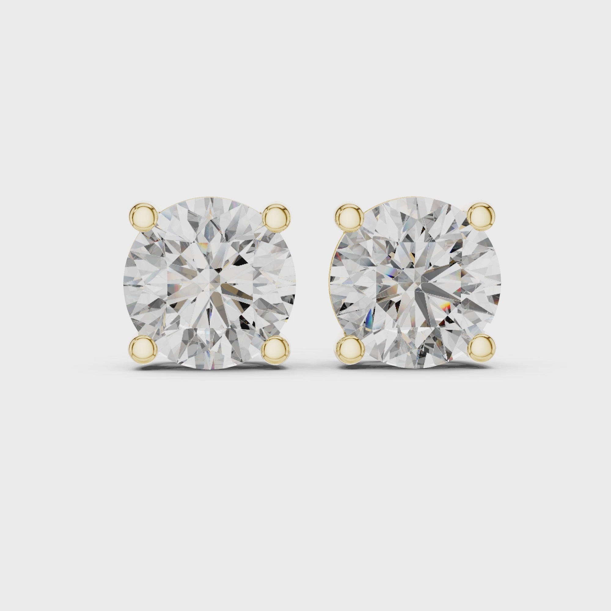 Gold Earrings ER-0001, Yellow Gold, 360 video