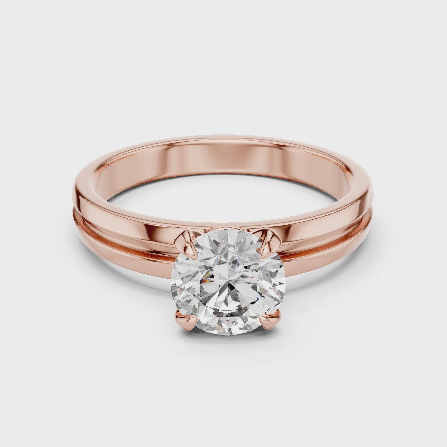 Gold Ring LR-0005, Rose Gold, 360 video