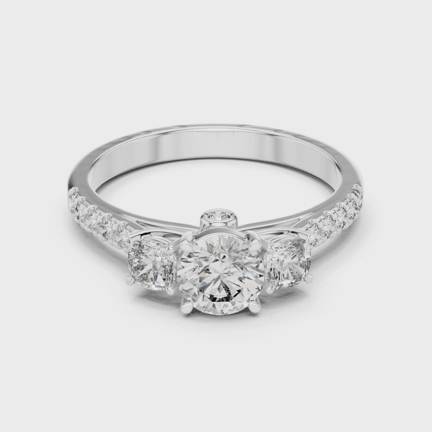 Gold Ring LR-0033, White Gold, 360 video