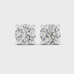 Gold Earrings ER-0001, White Gold, 360 video