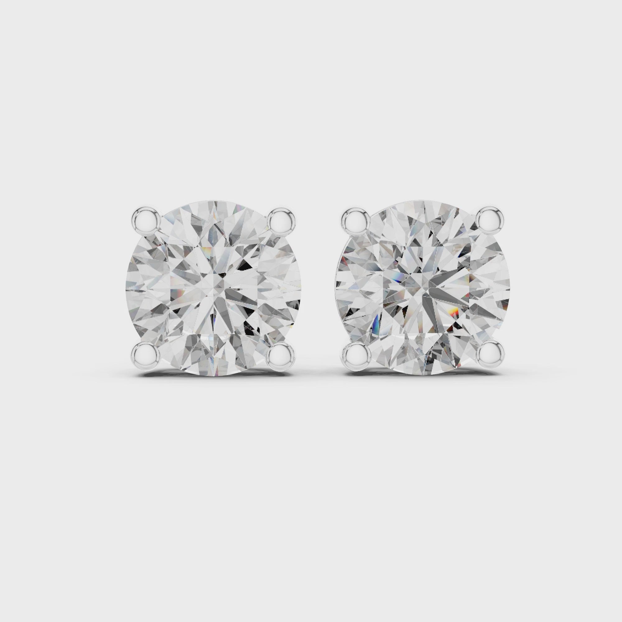 Gold Earrings ER-0001, White Gold, 360 video