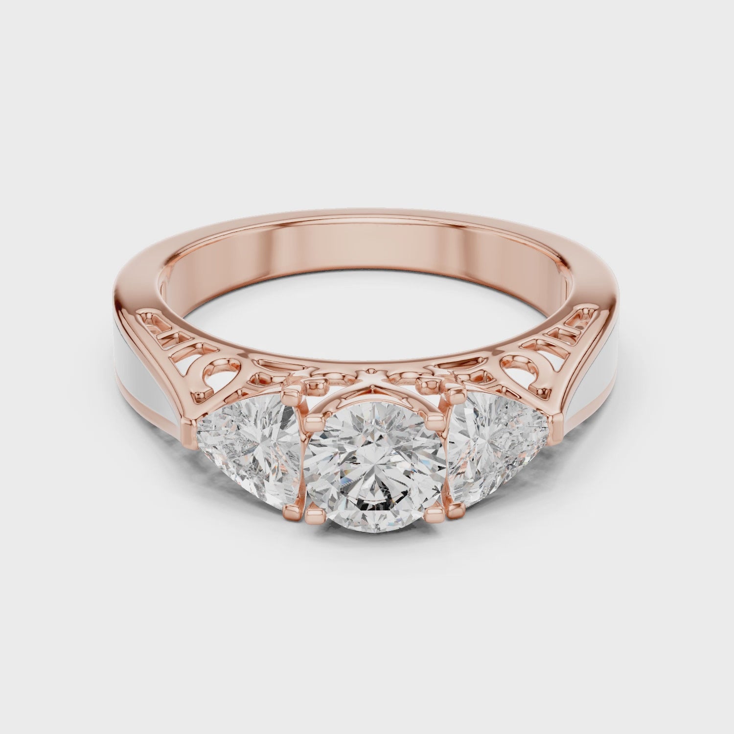 Gold Ring LR-0029, Rose Gold, 360 video