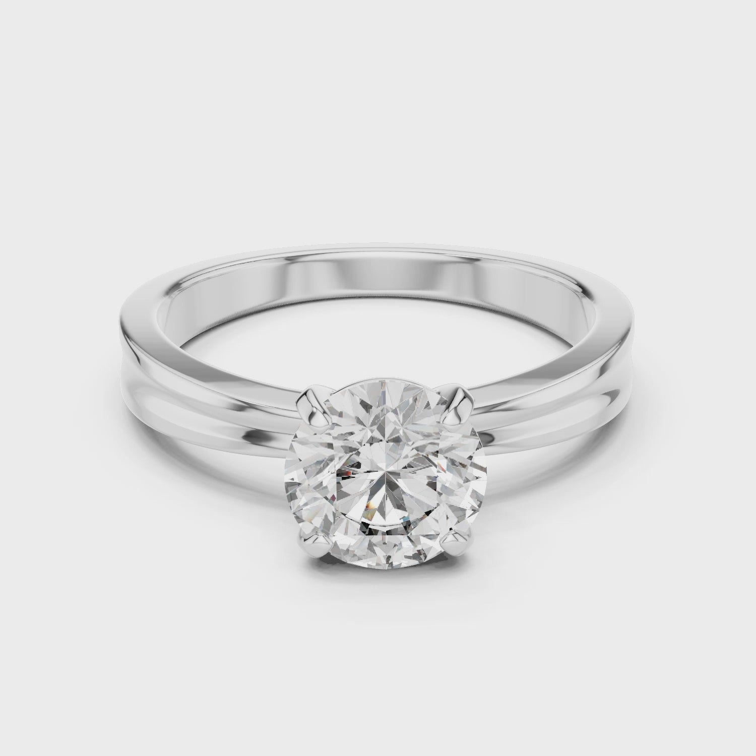Gold Ring LR-0004, White Gold, 360 video
