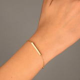 Gold Bar Urn Bracelet (14K), worn